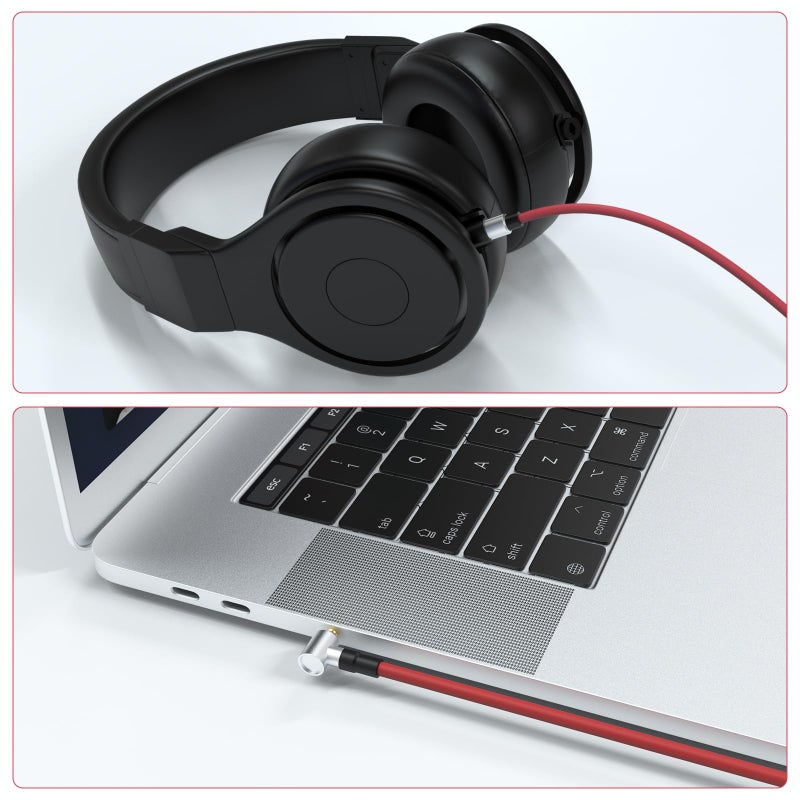 Learsoon Replacement Audio Aux Auxiliary Extension Cable Compatible with Beats by Dr Dre Solo Studio Pro Detox Edition Headphones (Red) - Image 4